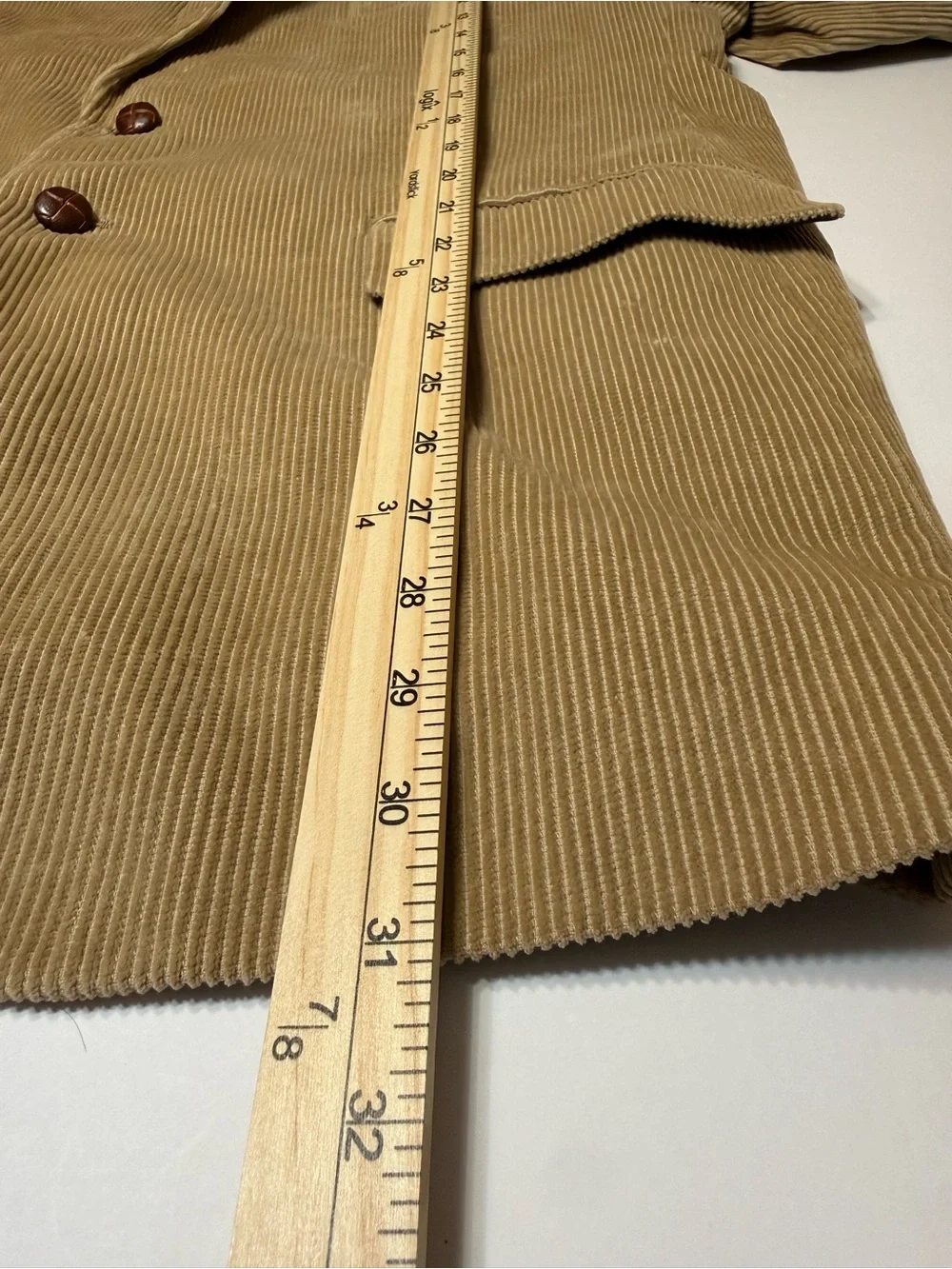 Vtg Lauren Ralph Lauren Green Label Corduroy Blazer Wood Buttons Elbow Patch 44R